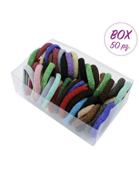Elastici Box BOX ELASTICI LUREX COL.ASS.50 PZ. | Wholesale Hair Accessories and Costume Jewelery