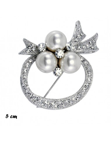 Brooches and Keyrings SPILLA FIOCCO STRASS E PERLA | Wholesale Hair Accessories and Costume Jewelery