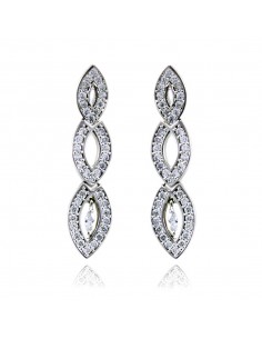 Long Rhinestone Earrings ORECCHINI 3 GOCCE STRASS | Wholesale Hair Accessories and Costume Jewelery