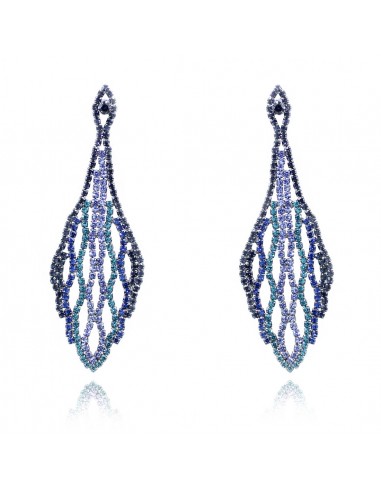 Long Rhinestone Earrings ORECCHINI FOGLIA LUNGO STRASS | Wholesale Hair Accessories and Costume Jewelery