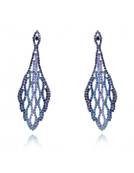 Long Rhinestone Earrings ORECCHINI FOGLIA LUNGO STRASS | Wholesale Hair Accessories and Costume Jewelery