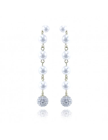 Pearl earrings ORECCHINI PERLE SFERA STRASS ARG/ORO-P.ARG | Wholesale Hair Accessories and Costume Jewelery