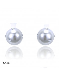 Pearl earrings ORECCHINI PERLA CON STRASS GRANDE | Wholesale Hair Accessories and Costume Jewelery