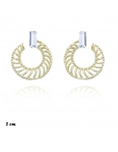 Short Rhinestone Earrings ORECCHINI CERCHIO FILIGRANA STRASS ORO/ARG. | Wholesale Hair Accessories and Costume Jewelery