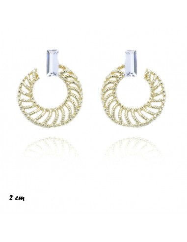 Short Rhinestone Earrings ORECCHINI CERCHIO FILIGRANA STRASS ORO/ARG. | Wholesale Hair Accessories and Costume Jewelery