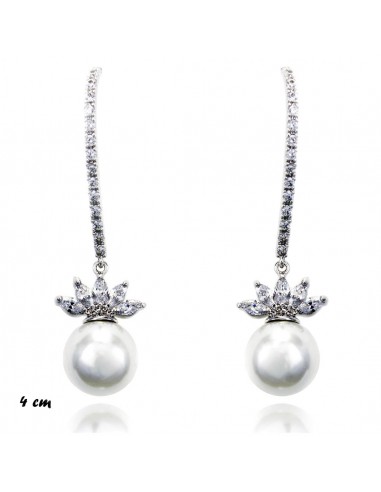 Pearl earrings ORECCHINI PENDENTE STRASS CON PERLA | Wholesale Hair Accessories and Costume Jewelery