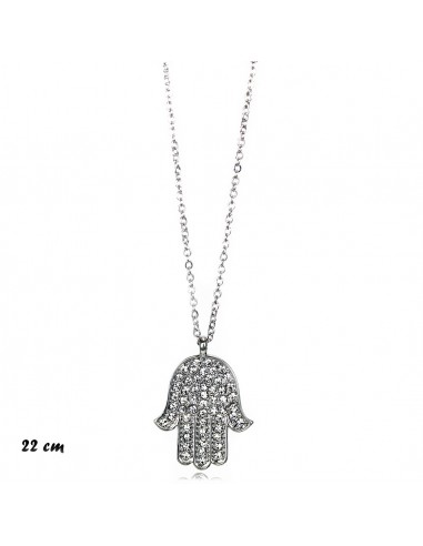 Strass necklaces COLLANA PENDENTE FATIMA STRASS | Wholesale Hair Accessories and Costume Jewelery