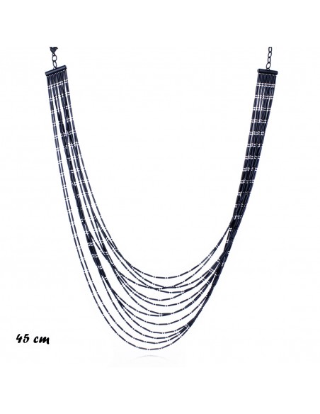 Fashion Necklaces COLLANA PERLINE METALLO SATINATO | Wholesale Hair Accessories and Costume Jewelery