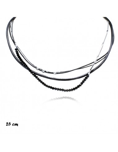 Modische Halsketten COLLANA MULTIFILO CUOIO PIETRE E METALLO | Großhandel Haarschmuck und Modeschmuck