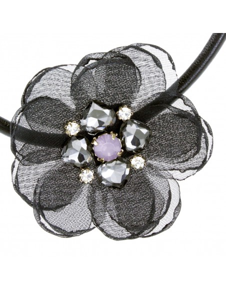 Fashion Necklaces COLLANA FIORE TULLE CRISTALLI | Wholesale Hair Accessories and Costume Jewelery