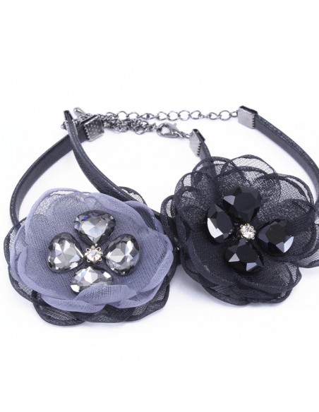 Fashion Bracelets BRACCIALE FIORE TULLE CRISTALLI | Wholesale Hair Accessories and Costume Jewelery