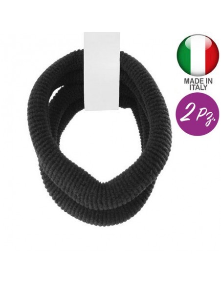 Elastici Basic Elastici per capelli in filanca neri - made in Italy -2 pezzi | Wholesale Hair Accessories and Costume Jewelery