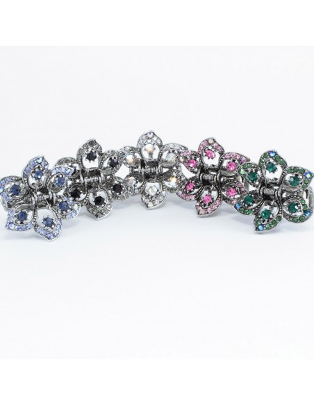 Pinze Strass PINZA FIORE METALLO STRASS CM 3 | Wholesale Hair Accessories and Costume Jewelery