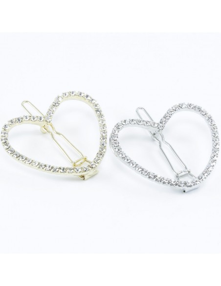 Fermagli Strass FERMAGLIO CUORE STRASS CM 3,5 | Wholesale Hair Accessories and Costume Jewelery
