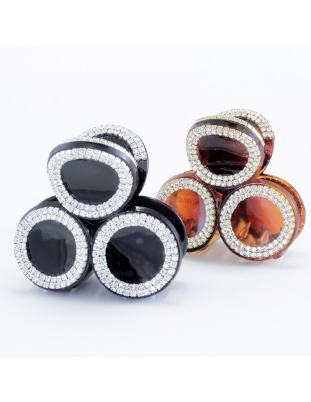 Classico PINZA 3 CERCHI STRASS CM 6 | Wholesale Hair Accessories and Costume Jewelery