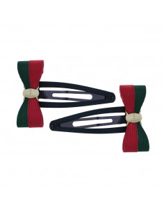 Red&Green CLIC CLAC FIOCCO VERDE-ROSSO CM 07 PEZZI 2 | Wholesale Hair Accessories and Costume Jewelery