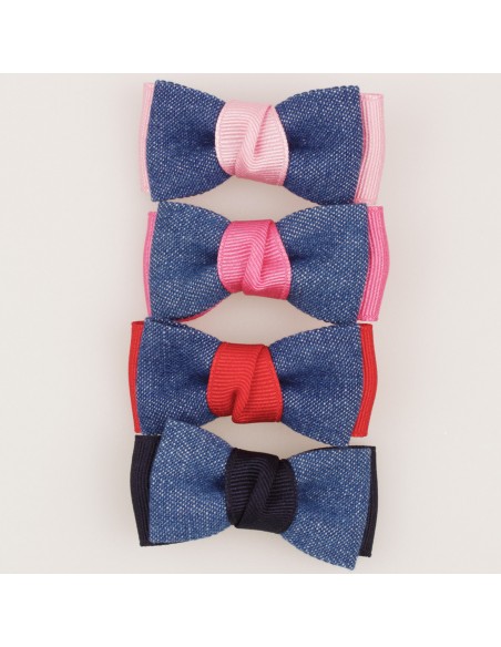 Becchi Bimba BECCO CM 06 FIOCCO JEANS BICOLOR PZ 4 | Wholesale Hair Accessories and Costume Jewelery