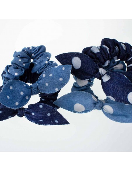 Fermacoda Tessuto FERMACODA JEANS FIOCCO POIS PZ 4 | Wholesale Hair Accessories and Costume Jewelery