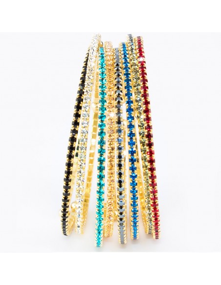 Bracelets with Rhinestones  BRACCIALE METALLO FILA STRASS | Wholesale Hair Accessories and Costume Jewelery