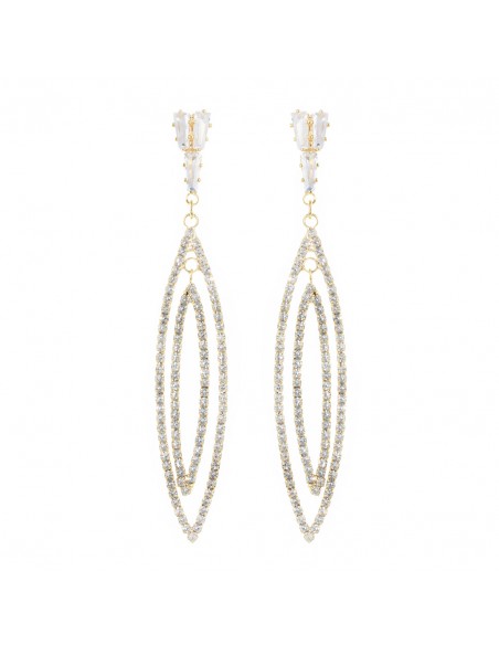 Long Rhinestone Earrings ORECCHINO PENDENTI STRASS | Wholesale Hair Accessories and Costume Jewelery