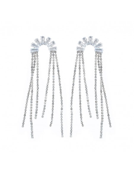 Long Rhinestone Earrings ORECCHINO PENDENTE STRASS | Wholesale Hair Accessories and Costume Jewelery