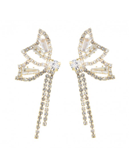 Long Rhinestone Earrings ORECCHINO FARFALLE STRASS | Wholesale Hair Accessories and Costume Jewelery