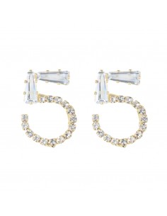 Short Rhinestone Earrings ORECCHINO CRISTALLI BAGUETTE E STRASS | Wholesale Hair Accessories and Costume Jewelery