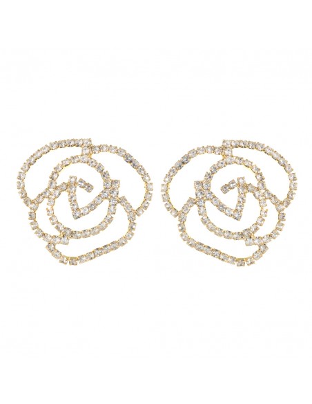 Short Rhinestone Earrings ORECCHINO CAMELIA STRASS | Wholesale Hair Accessories and Costume Jewelery