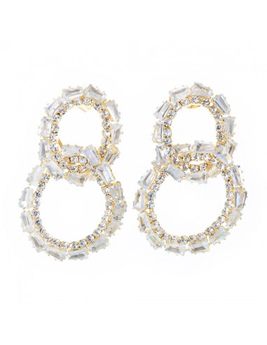 Long Rhinestone Earrings ORECCHINO ANELLI CRISTALLI BAGUETTE | Wholesale Hair Accessories and Costume Jewelery