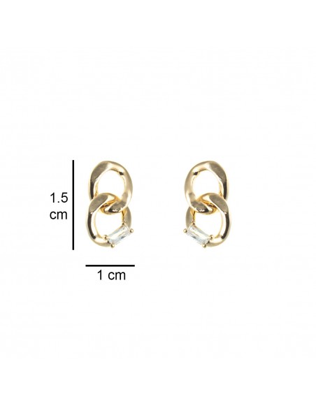 Short Rhinestone Earrings ORECCHINO CATENA METALLO STRASS | Wholesale Hair Accessories and Costume Jewelery