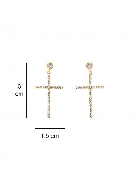 Long Rhinestone Earrings ORECCHINO CROCI STRASS | Wholesale Hair Accessories and Costume Jewelery