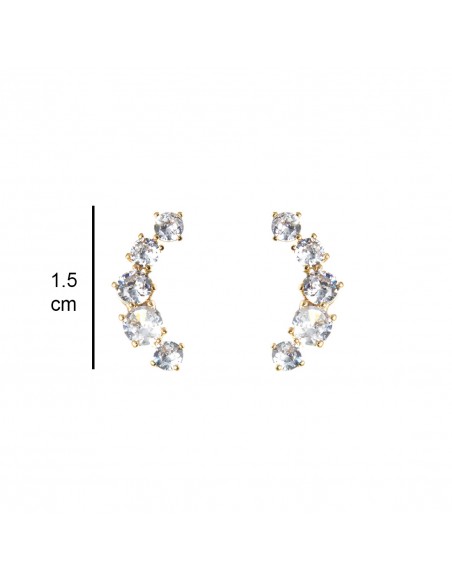 Short Rhinestone Earrings ORECCHINO METALLO CRISTALLI | Wholesale Hair Accessories and Costume Jewelery