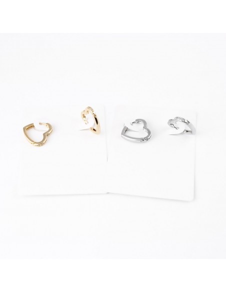 Short Rhinestone Earrings ORECCHINO CUORE STRASS | Wholesale Hair Accessories and Costume Jewelery