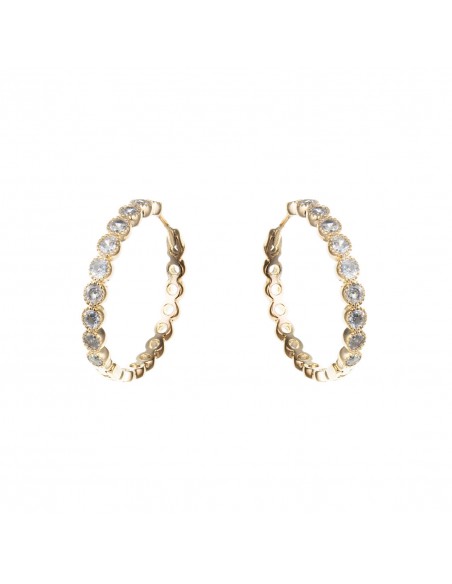 Short Rhinestone Earrings ORECCHINO ANELLO METALLO CRISTALLI | Wholesale Hair Accessories and Costume Jewelery