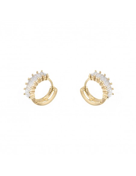 Short Rhinestone Earrings ORECCHINI ANELLO METALLO CRISTALLI | Wholesale Hair Accessories and Costume Jewelery