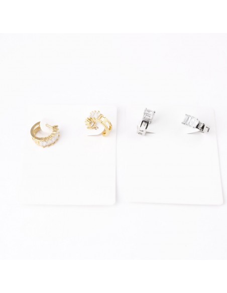 Short Rhinestone Earrings ORECCHINI ANELLO METALLO CRISTALLI | Wholesale Hair Accessories and Costume Jewelery