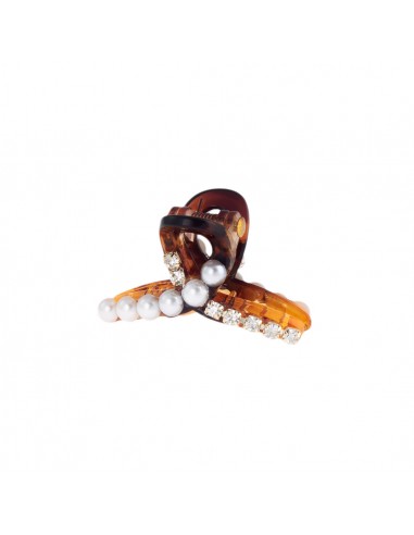 Perle - Pinza per capelli a fiocco con perle e strass - CM 4 | Vendita Ingrosso Fermacapelli e Bigiotteria