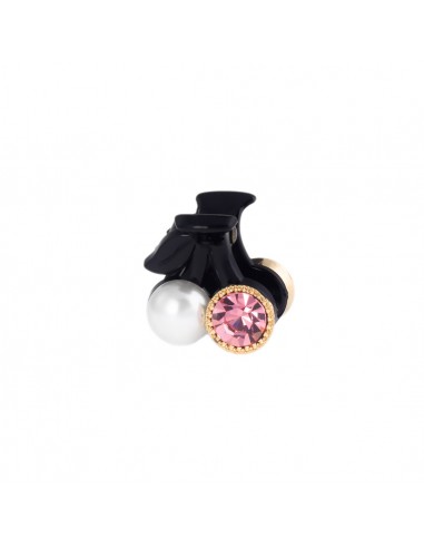 Pinze Fashion - Pinza per capelli a ciliegia con perla e cristallo - 2 CM | Vendita Ingrosso Fermacapelli e Bigiotteria