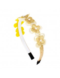 Cerchietti Bimba - Cerchietto per capelli bimba corona fiori glitter - 1 cm | Vendita Ingrosso Fermacapelli e Bigiotteria