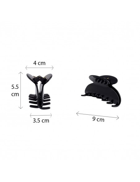 Noir PINZA PER CAPELLI NOIR CM 09 - HAND MADE | Wholesale Hair Accessories and Costume Jewelery