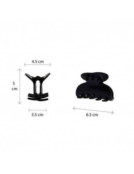 Noir PINZA PER CAPELLI NOIR CM 06.5 - HAND MADE | Wholesale Hair Accessories and Costume Jewelery