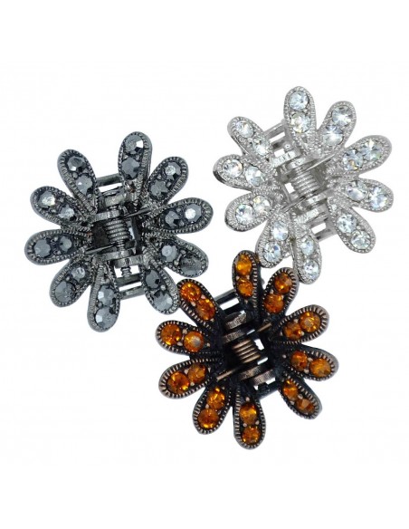 Pinze Strass PINZA CM.2,5 METALLO FIORE STRASS | Wholesale Hair Accessories and Costume Jewelery