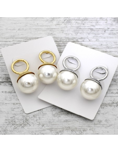 Pearl earrings ORECCHINI PERLA ARG/ORO | Wholesale Hair Accessories and Costume Jewelery