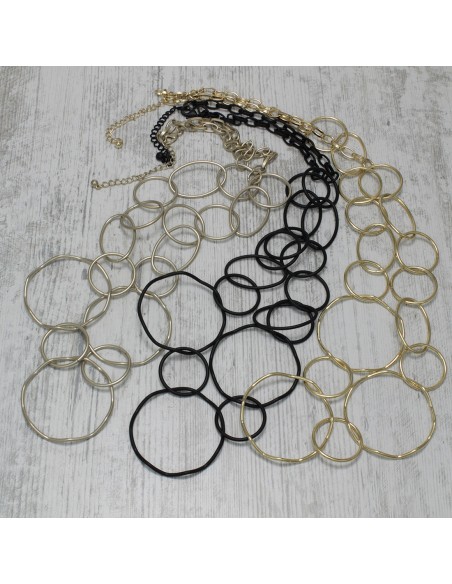 Fashion Necklaces COLLANA CATENA ANELLI METALLO | Wholesale Hair Accessories and Costume Jewelery
