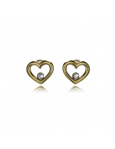 Steel Earrings ORECCHINO ACCIAIO CUORE E ZIRCONE | Wholesale Hair Accessories and Costume Jewelery