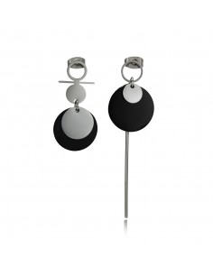 Steel Earrings ORECCHINO ACCIAIO DISEGUAL ONICE | Wholesale Hair Accessories and Costume Jewelery