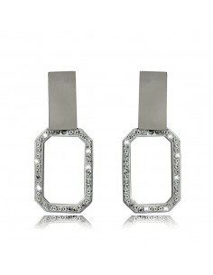 Steel Earrings ORECCHINO ACCIAIO PENDENTI STRASS | Wholesale Hair Accessories and Costume Jewelery