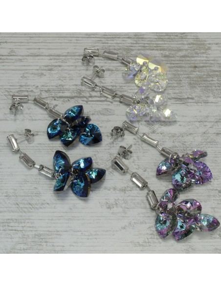 Long Rhinestone Earrings ORECCHINO CUOR1 PENDETE CRISTALLI | Wholesale Hair Accessories and Costume Jewelery