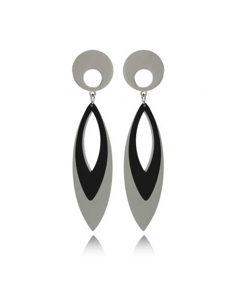 Steel Earrings ORECCHINO ACCIAIO CON PENDENTI PIETRA DURA | Wholesale Hair Accessories and Costume Jewelery