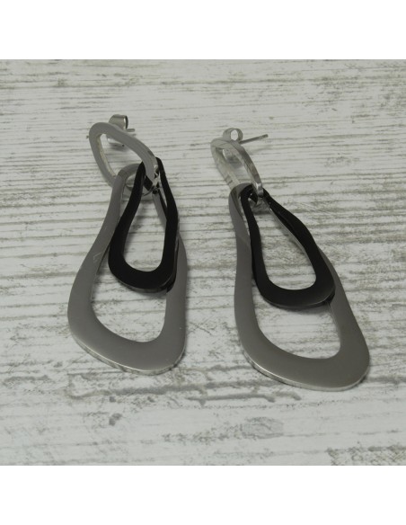 Steel Earrings ORECCHINO ACCIAIO ANELLI ETNICI PENDENTI | Wholesale Hair Accessories and Costume Jewelery